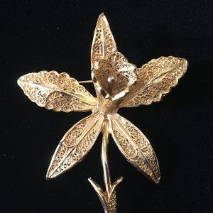 Pendant /Brooch Vintage Retro 60's Daffodil Flower Large 2 in 1 Women's Jewelry